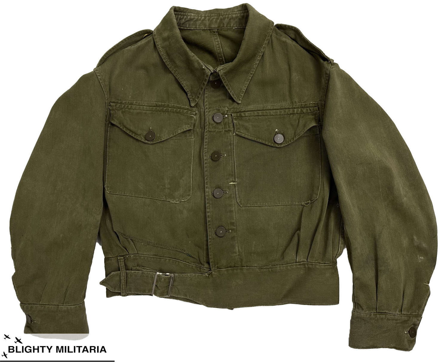 Original 1944 Dated British Army Denim Battledress Blouse - Size 6