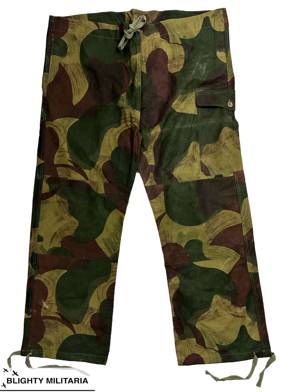Original 1955 Dated Belgian Army Brushstroke Camouflage Trousers