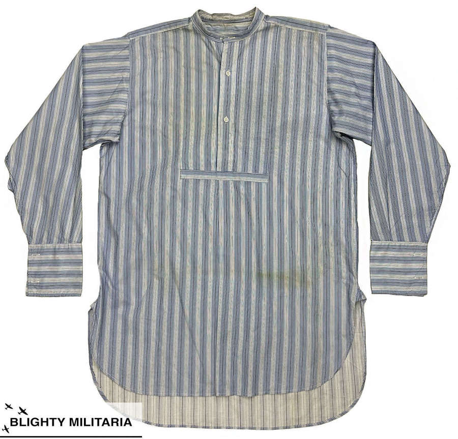 Original 1940s British Military Demob Collarless Shirt - Size 16