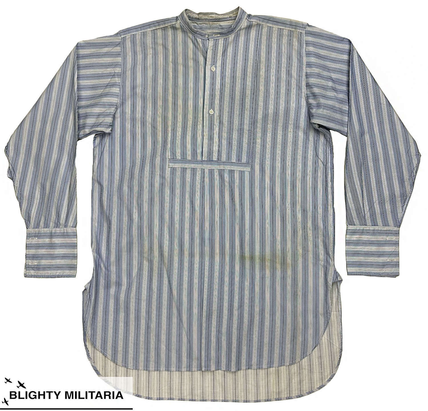 Original 1940s British Military Demob Collarless Shirt - Size 16