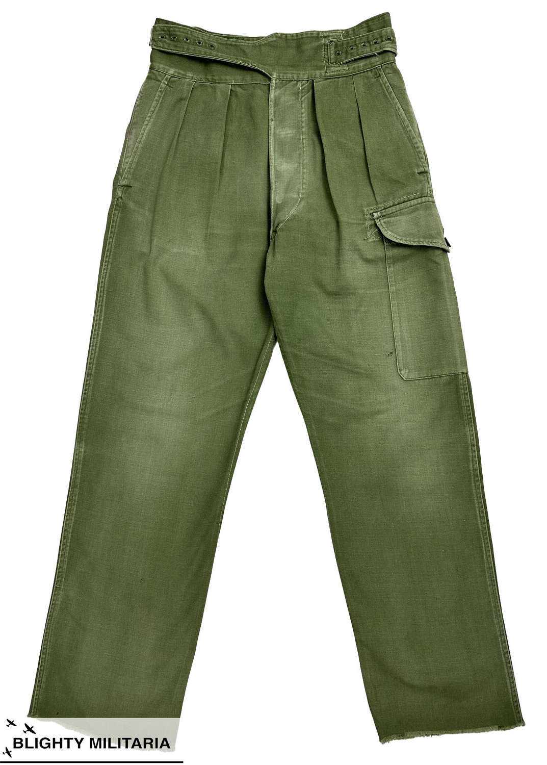 Original 1957 Dated British 1950 Pattern Jungle Green Trousers Size 5