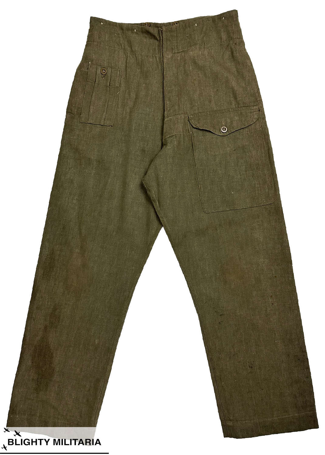 Original 1952 Dated British Army Denim Battledress Trousers -