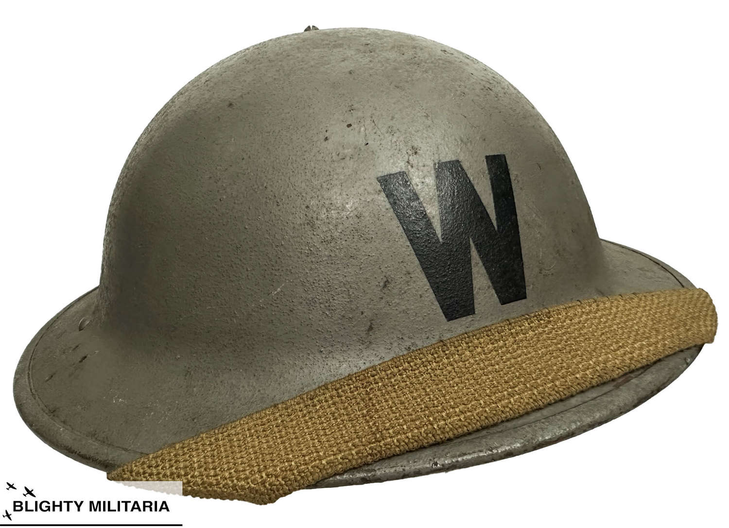 Original WW2 British MKII Steel Helmet 2C - Warden