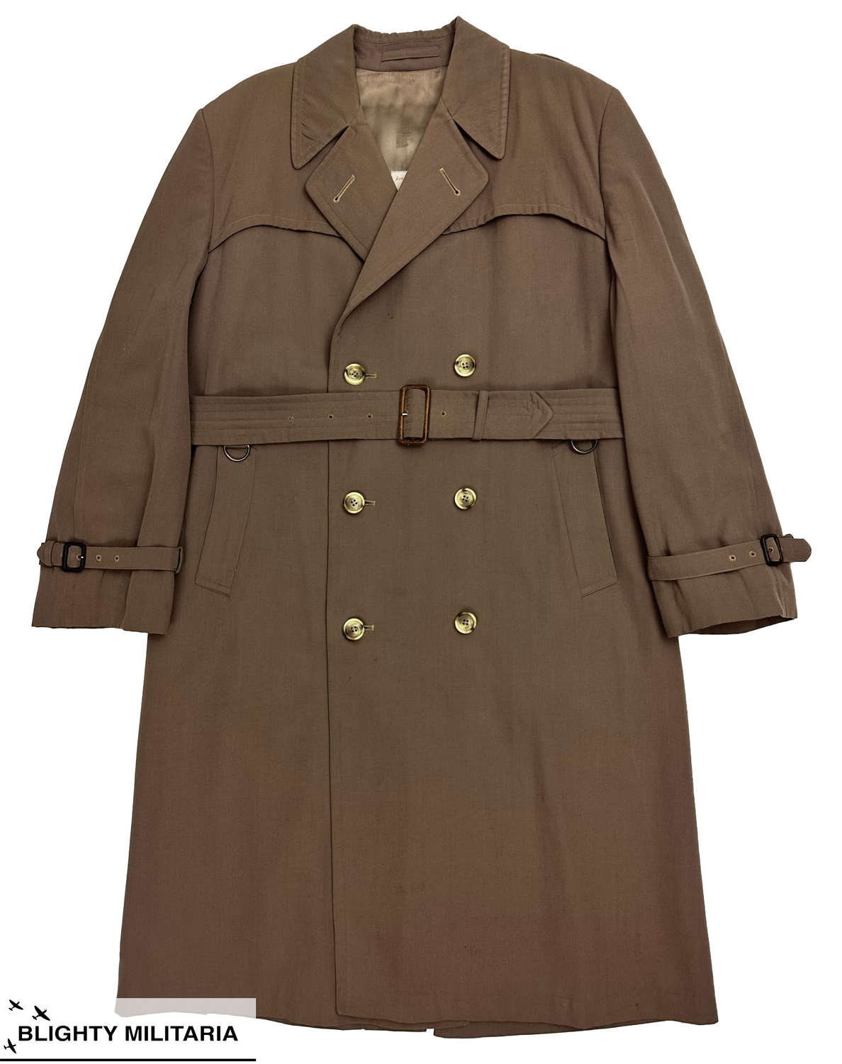 Original 1950s British Men's Double Breasted Raincoat by 'Burton'
