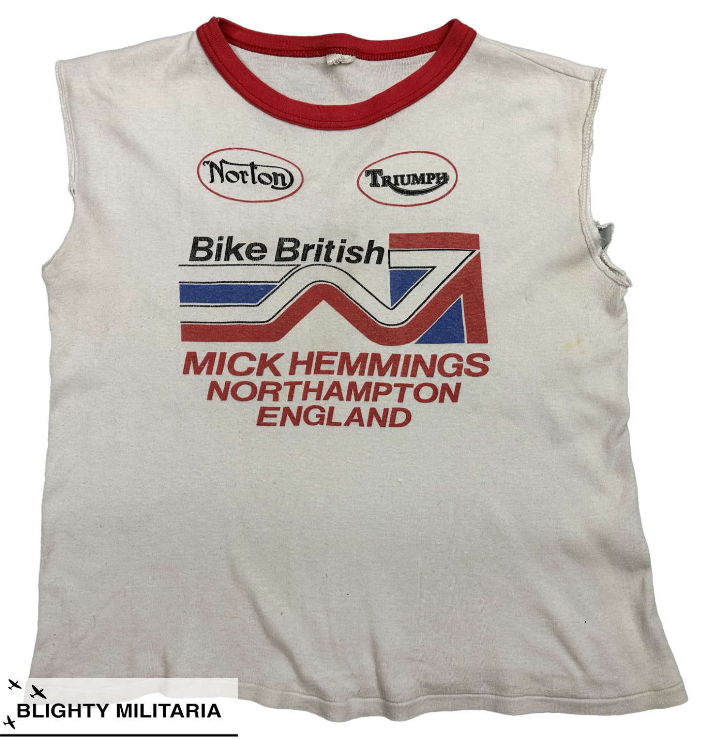 Original 1970s Mick Hemmings British Bike Cut-off T-Shirt