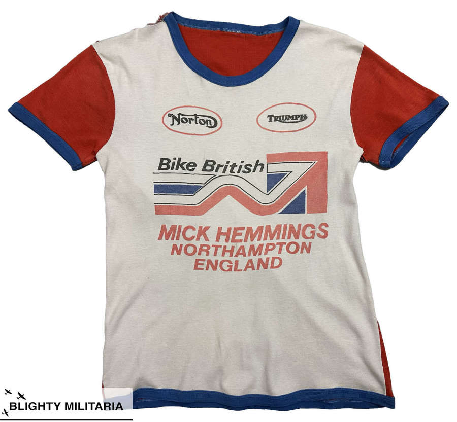 Original 1970s Mick Hemmings British Bike Racer T-Shirt (2)