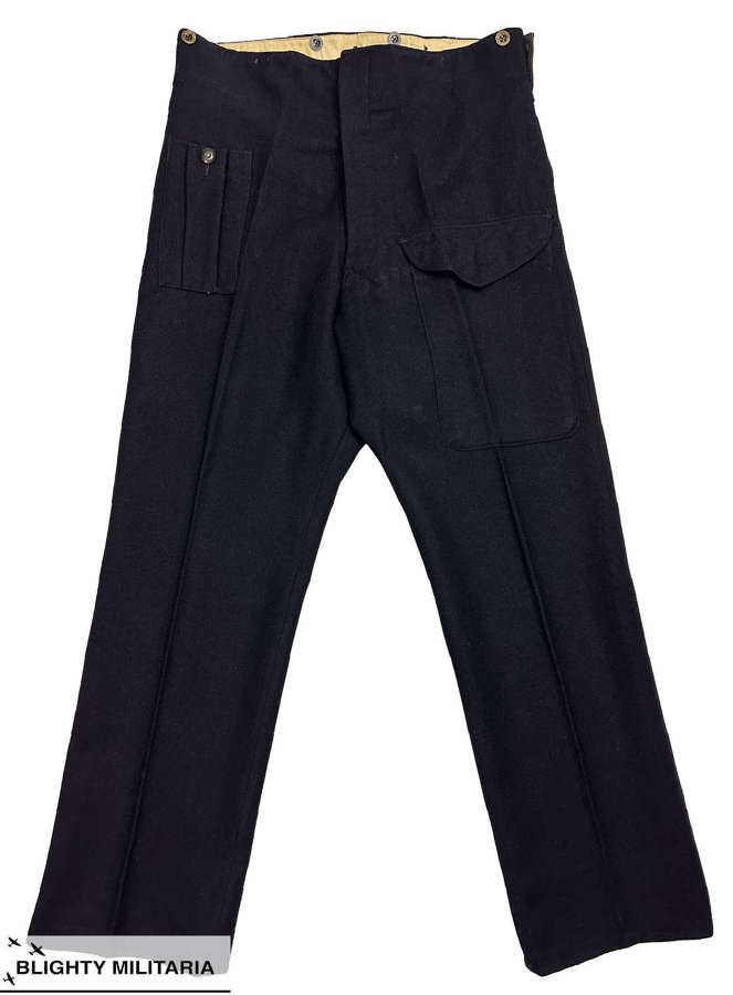 Original 1942 Dated Civil Defence Battledress Trousers - Size 15 36x33
