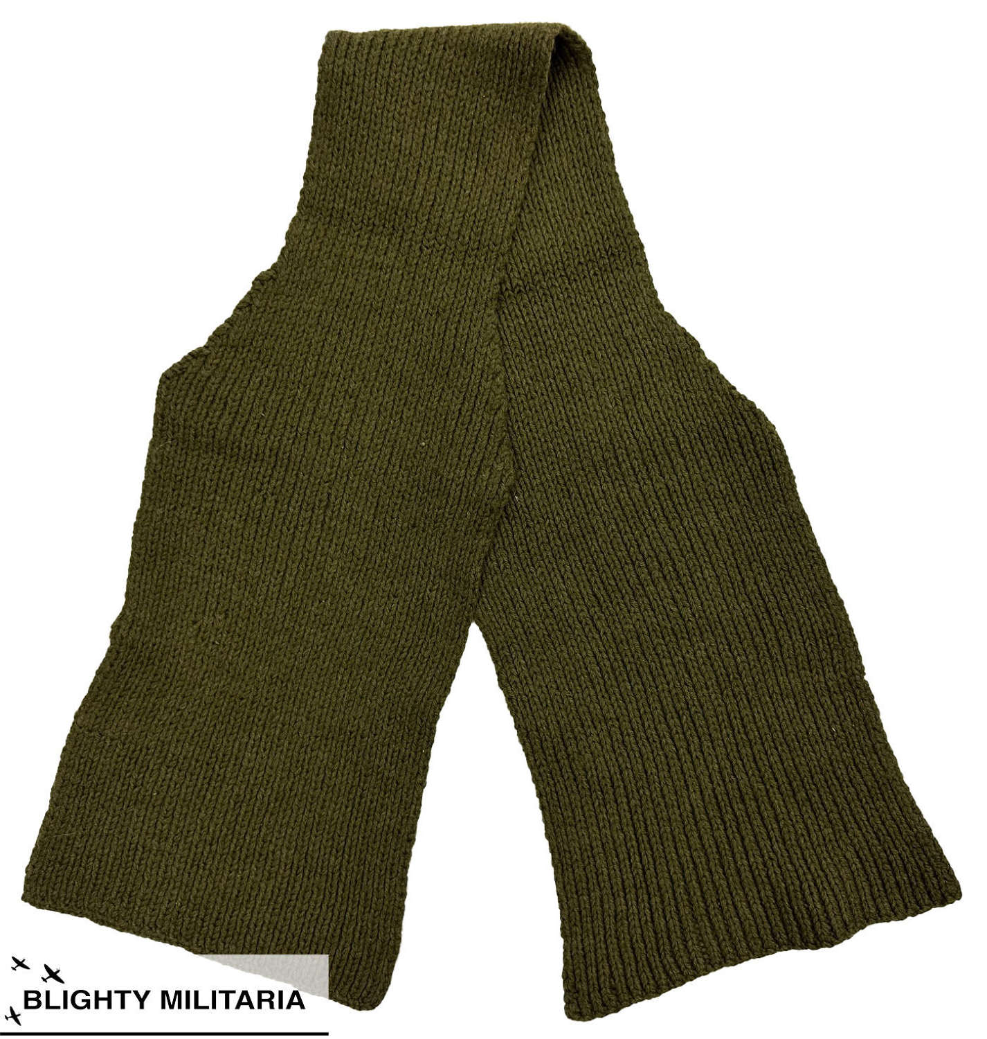 Original WW2 British Army Officer's Knitted Wool Scarf