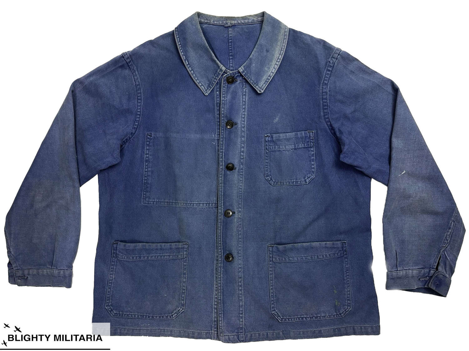 Original 1950s French Blue Workwear Chore Jacket by 'Le Tres Souple'