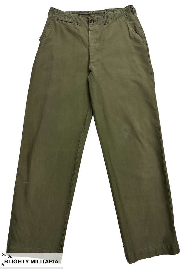 Original 1940s US Army M1943 Combat Trousers - Size 33x33