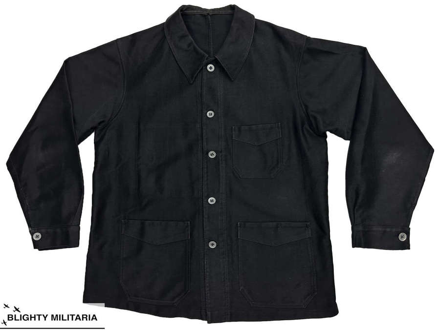 Original 1950s German Made Black Workwear Chore Jacket