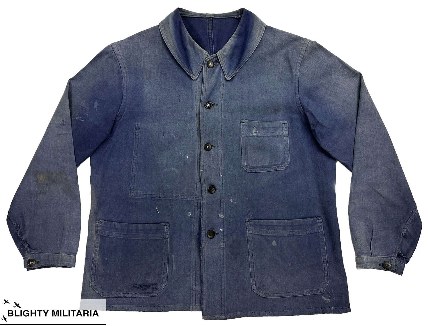 Original 1940s French Workwear Chore Jacket - Size 40