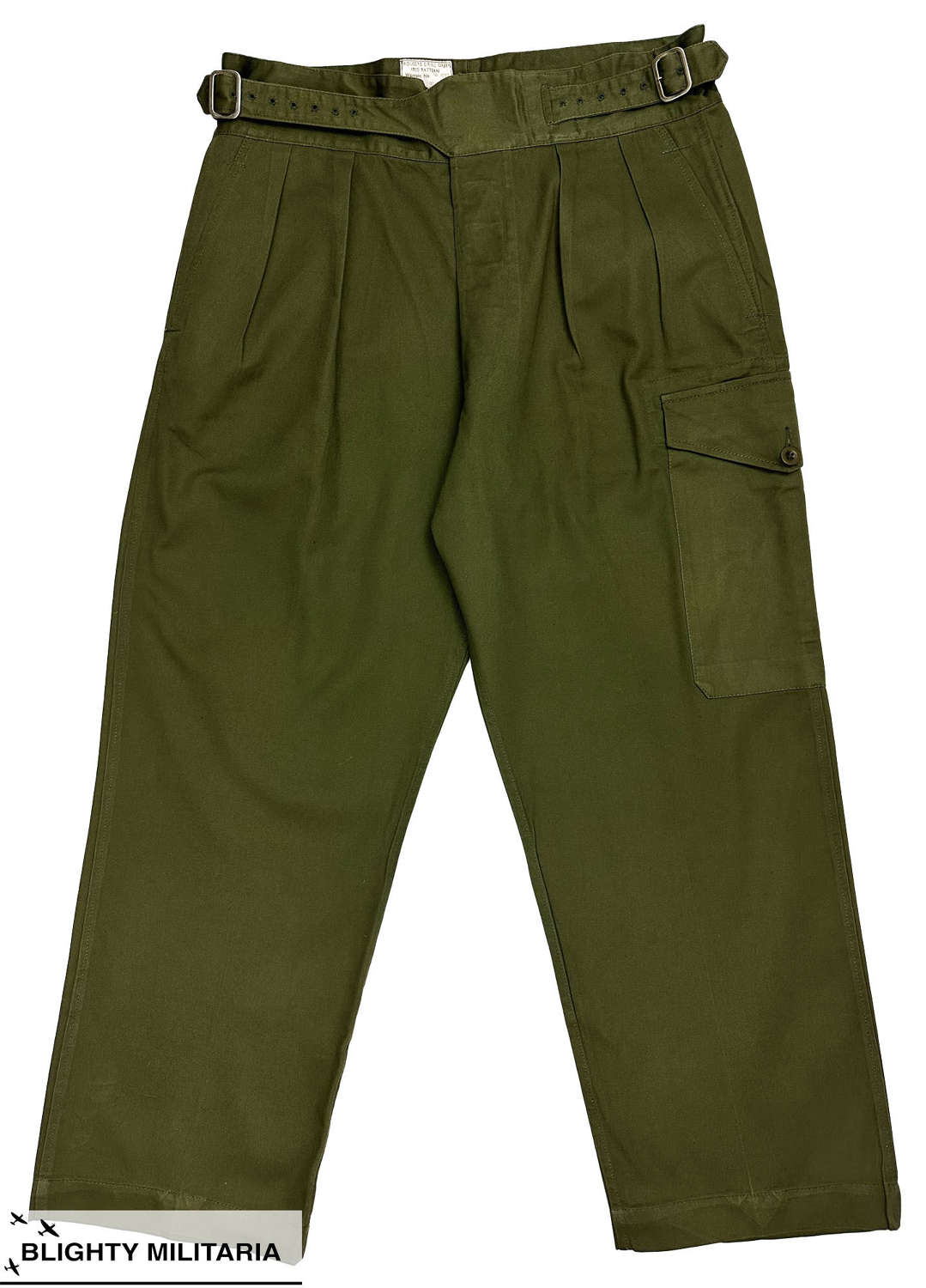Original 1966 Dated British 1950 Pattern Jungle Green Trousers - Large