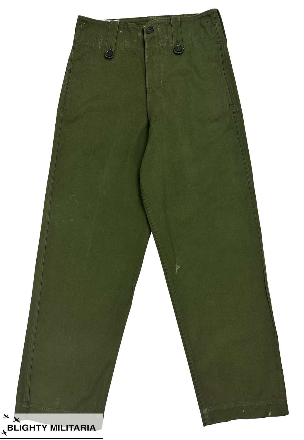 Original 1960s British Army 'Trousers Overall Green' - Size 30 x 28.5