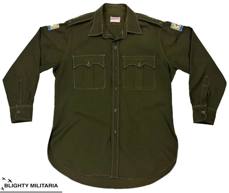 Original 1950s British Army Officers Jungle Green Shirt - FARELF