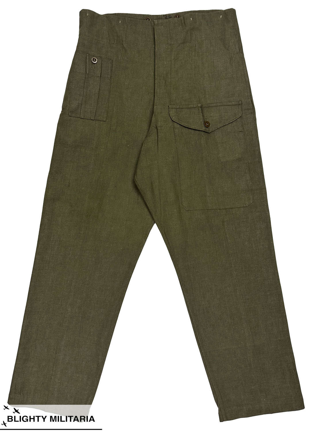 Original 1951 Dated British Denim Battledress Trousers - Size 6