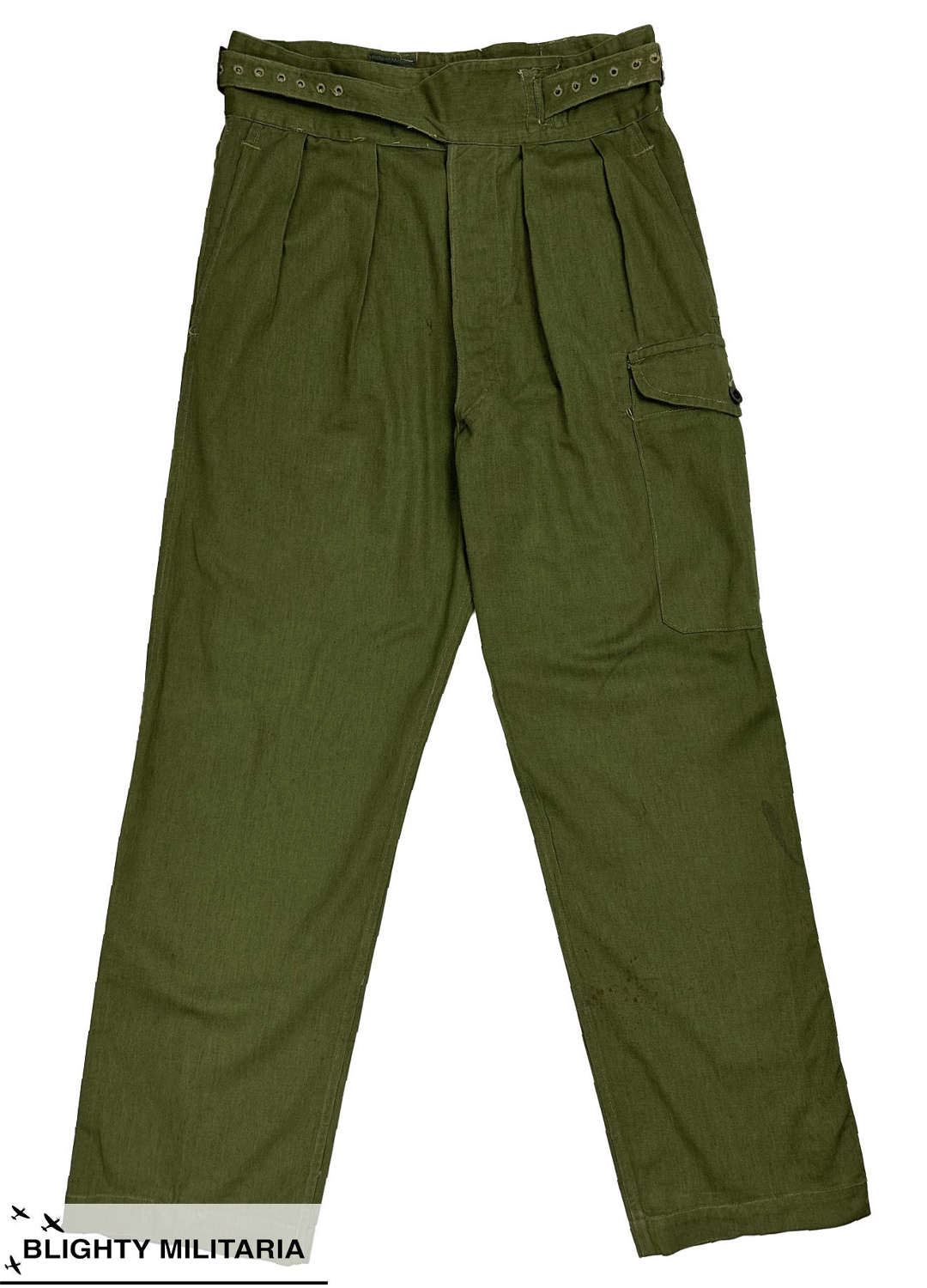 Original 1953 Dated British 1950 Pattern Jungle Green Trousers Size 6