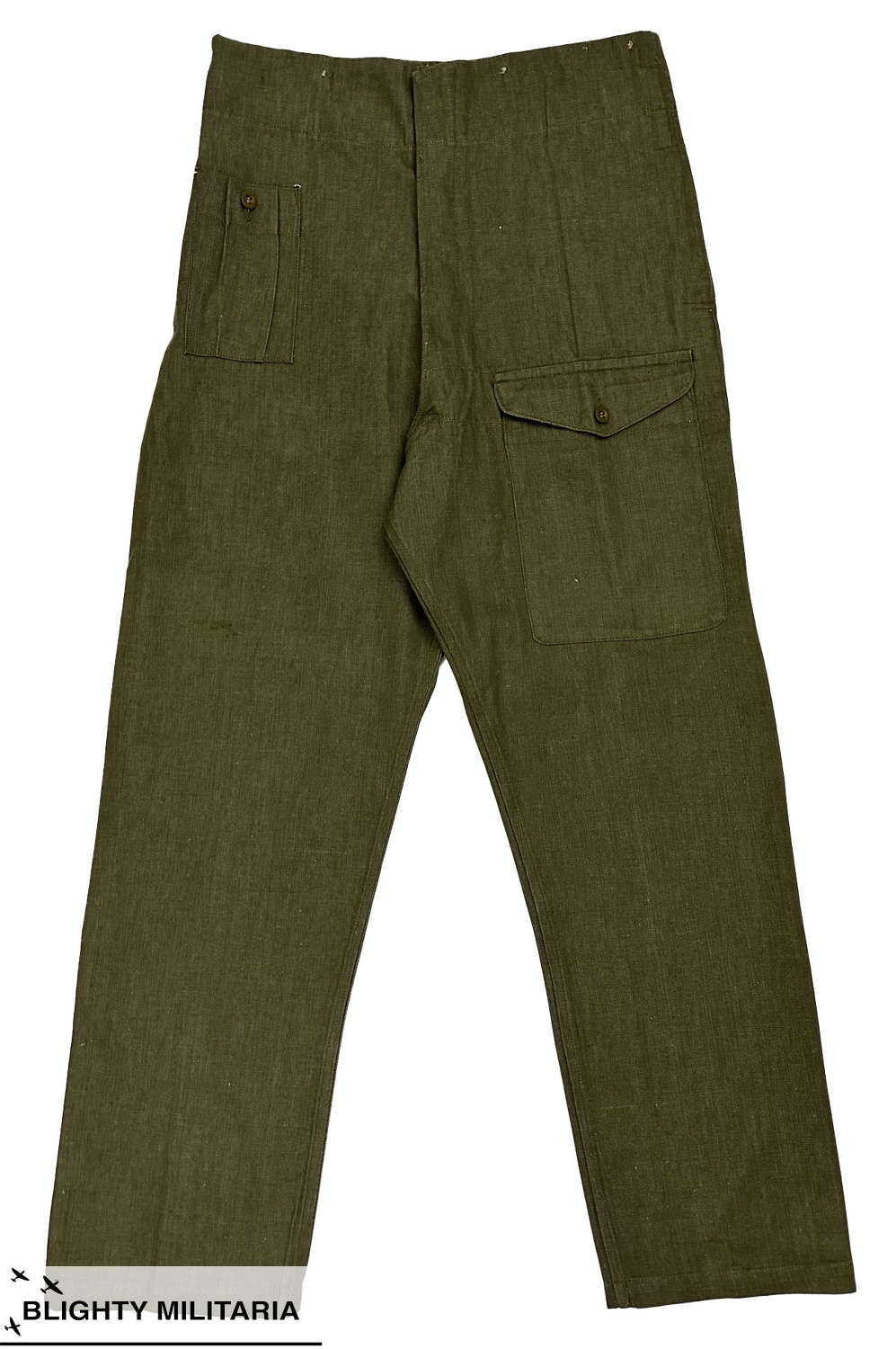 Original 1953 Dated British Denim Battledress Trousers - Size 11