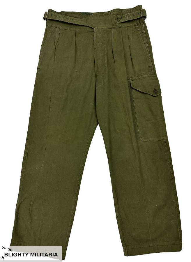 Original 1957 Dated British 1950 Pattern Jungle Green Trousers Size 8