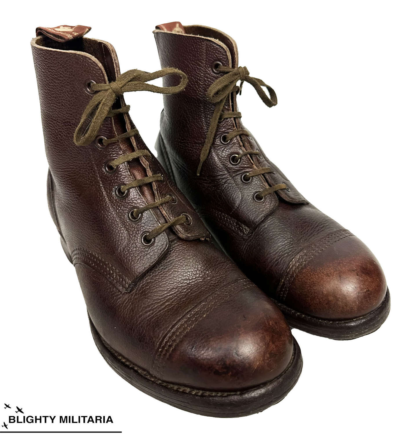 Original 1950s Men's Brown Leather Ankle Boots by 'BEVA' - Size 8