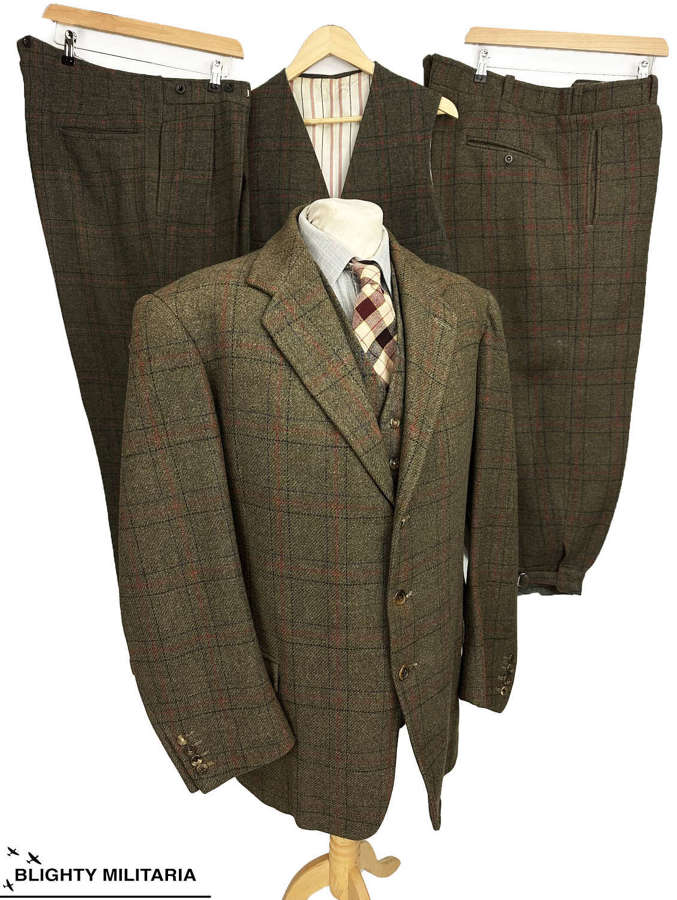 Original 1960s Five Piece Windowpane Check Suit by 'Tom Brown'