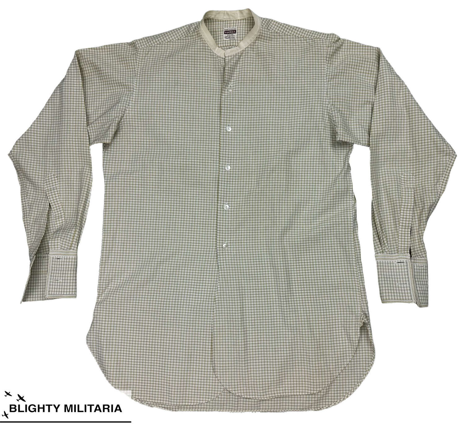 Original 1950s Men's Collarless Shirt by 'Vantella' Size - 14 1/2