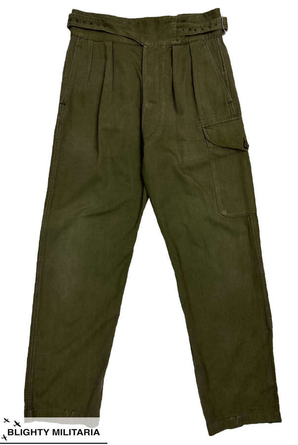 Original 1953 Dated British 1950 Pattern Jungle Green Trousers Size 6
