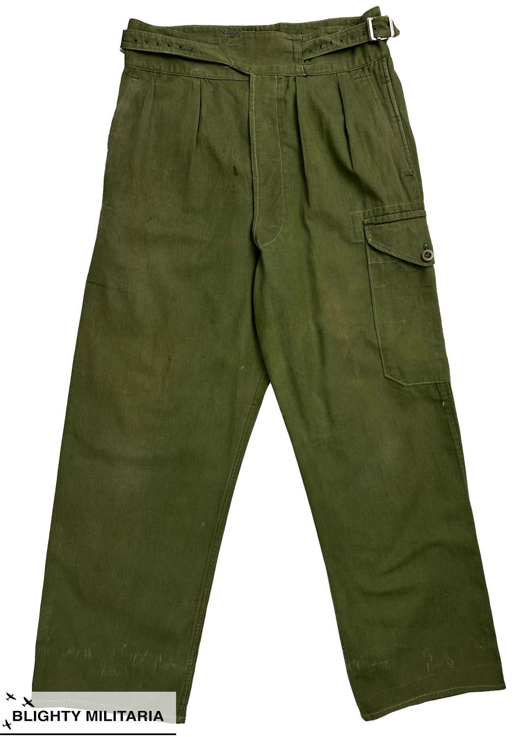 Original 1953 Dated British Army 1950 Pattern Jungle Trousers - Size 8