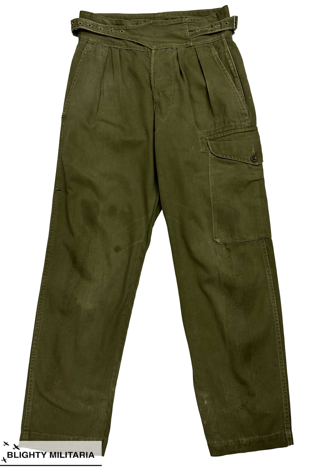 Original 1970s British Army 1950 Pattern Jungle Green Trousers Size 1
