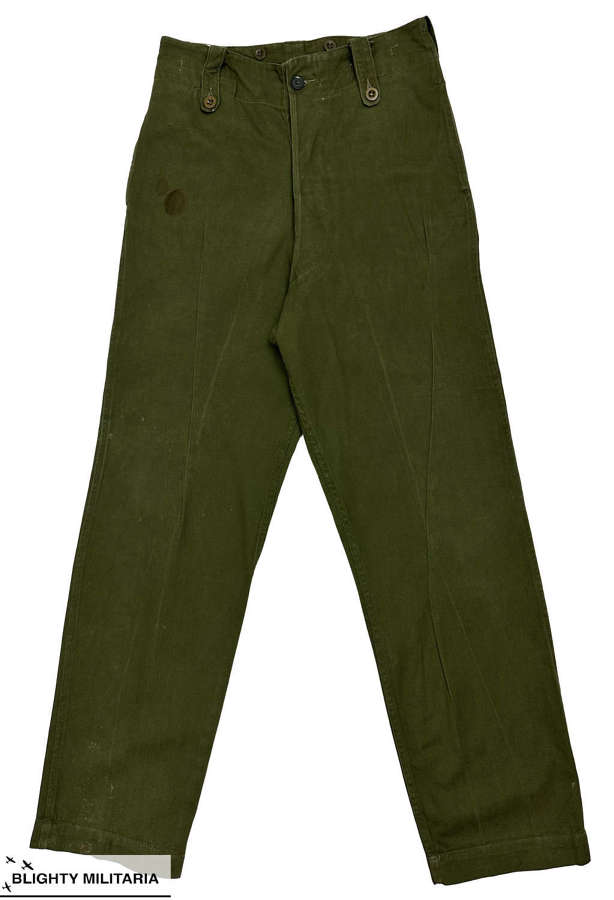 Original 1966 Dated Overall Green Trousers - Size 5 30 x 31
