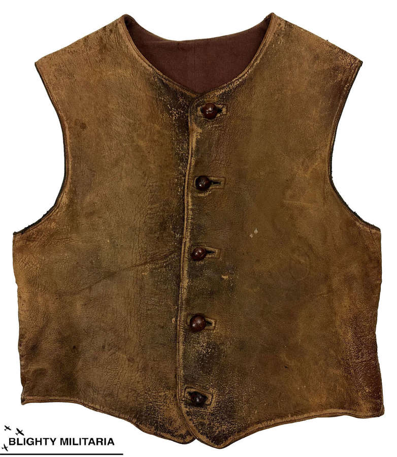 Original Early 20th Century British Leather Waistcoat