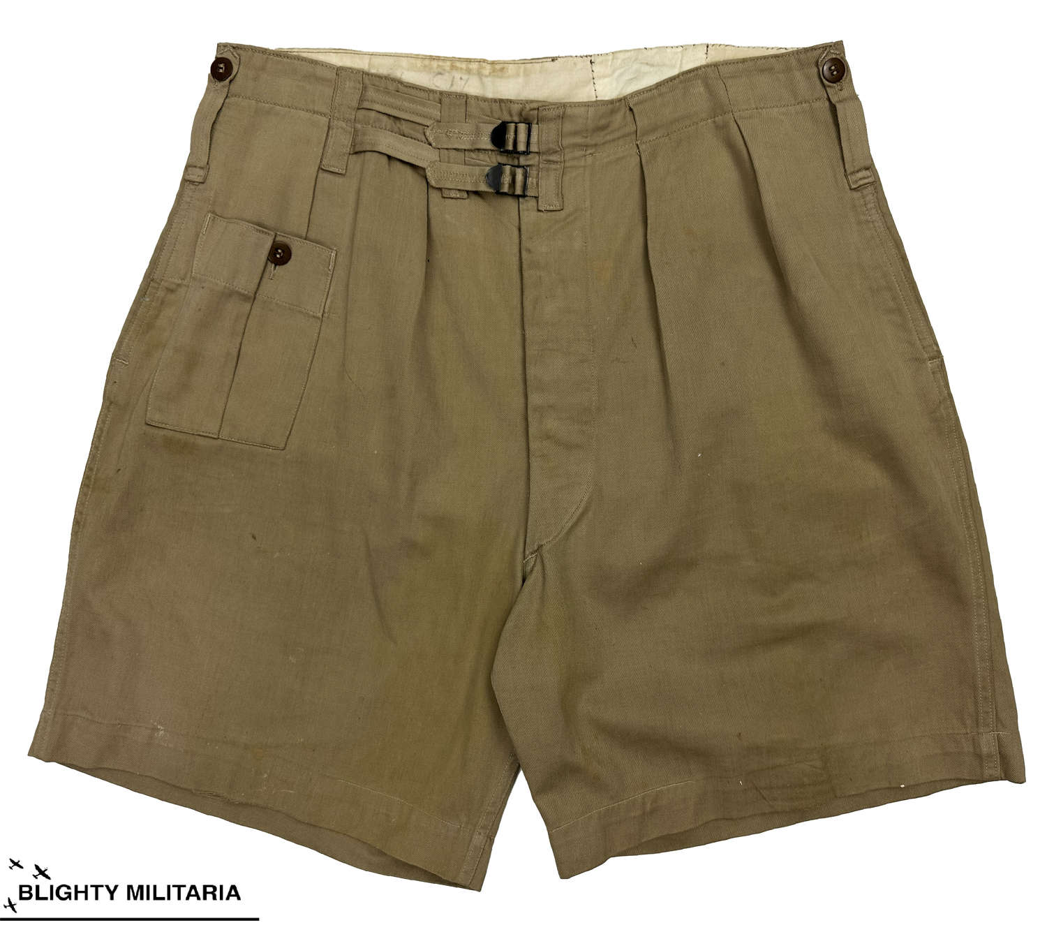 Original WW2 British War Aid Khaki Drill Shorts - Size 37