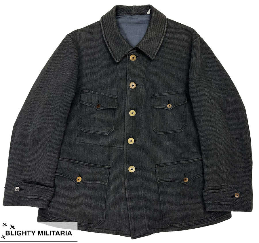 Fantastic Original 1940s French Corduroy Workwear Hunting Jacket