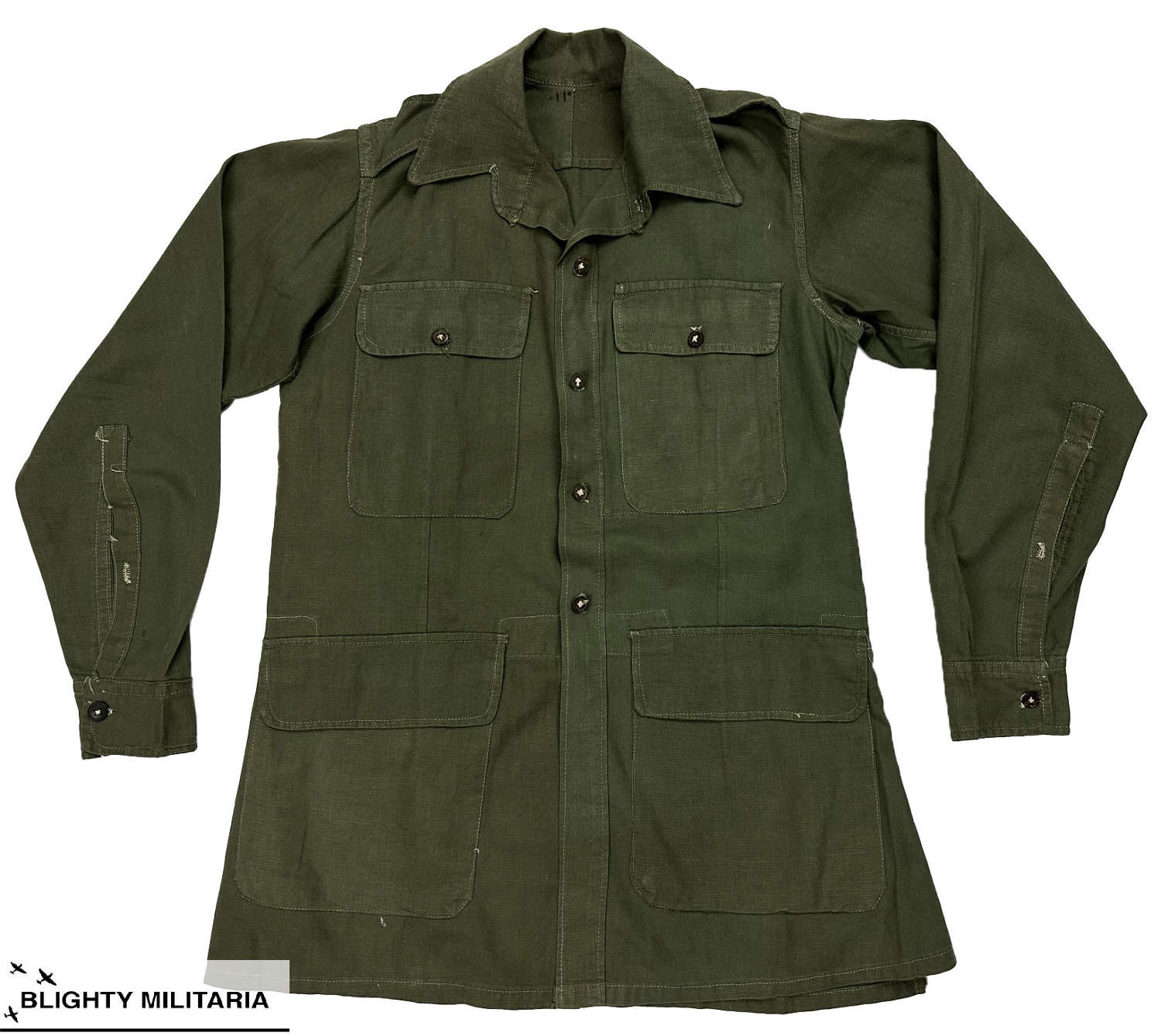 Original 1945 Dated Indian Made Jungle Green Bush Jacket