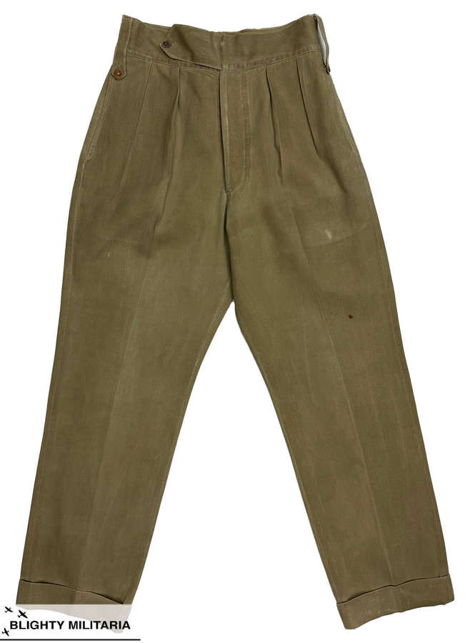 Original 1950s British Military Khaki Drill Trousers - 30 x 32