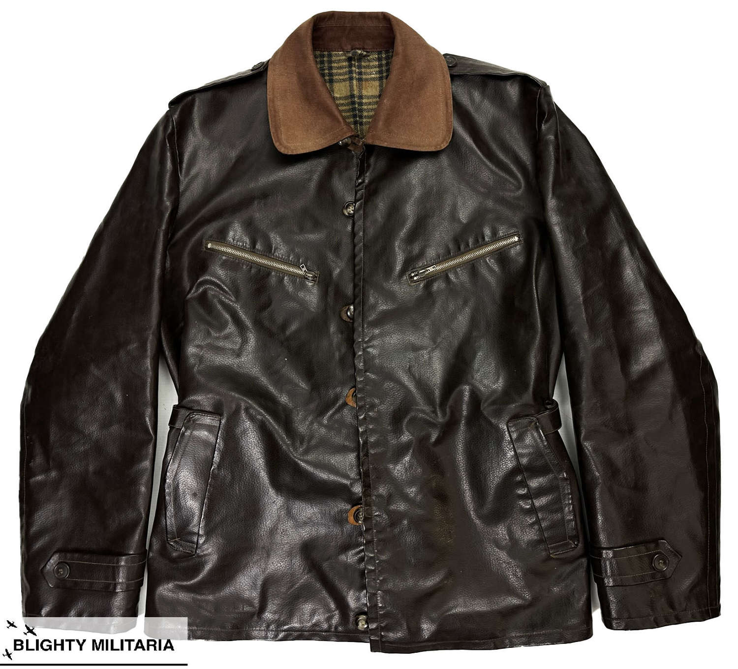 Original 1950s European Men's PVC Jacket - Size 38
