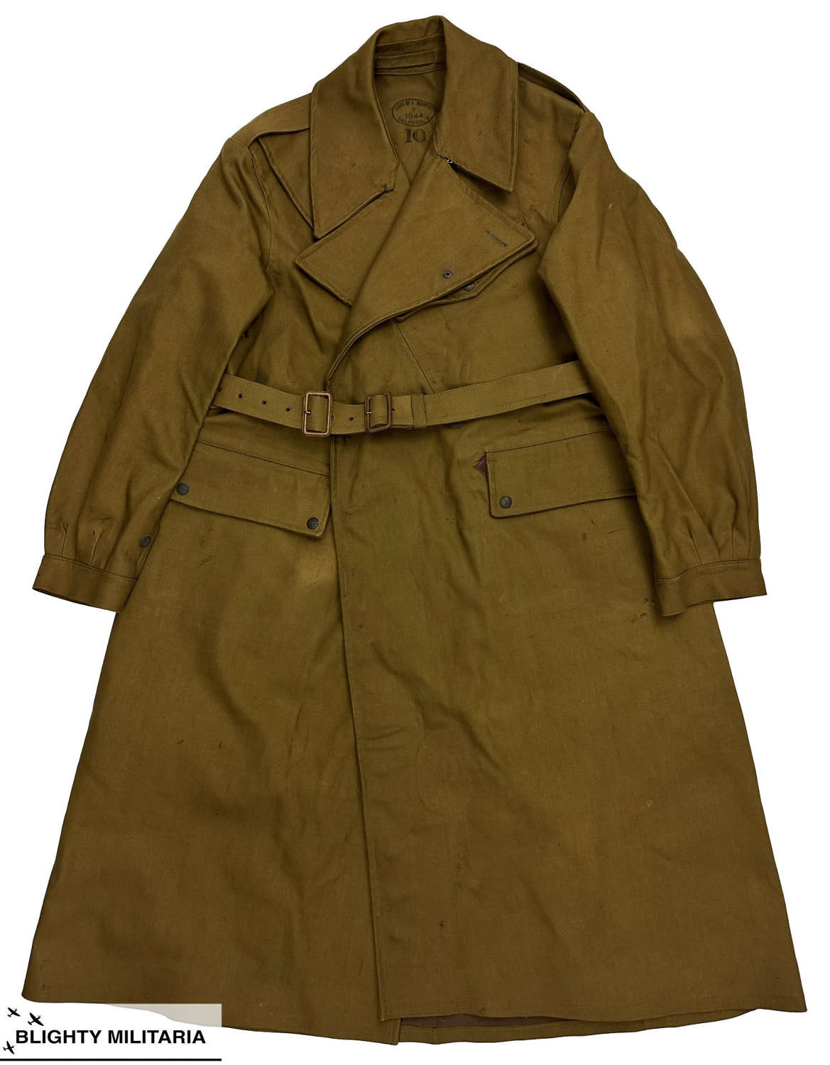 Original 1944 Dated British Army Dispatch Riders Coat - Size 10