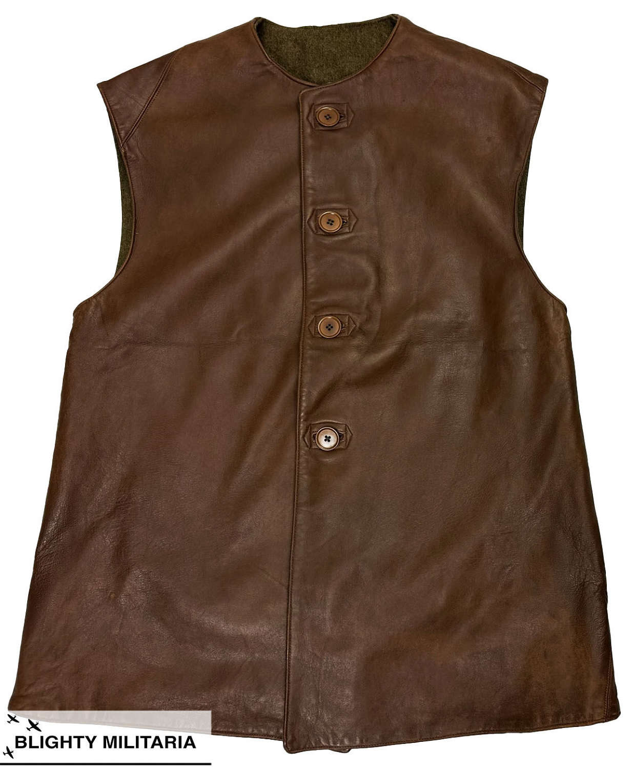 Scarce Original 1939 Dated British Army Leather Jerkin - Size 3