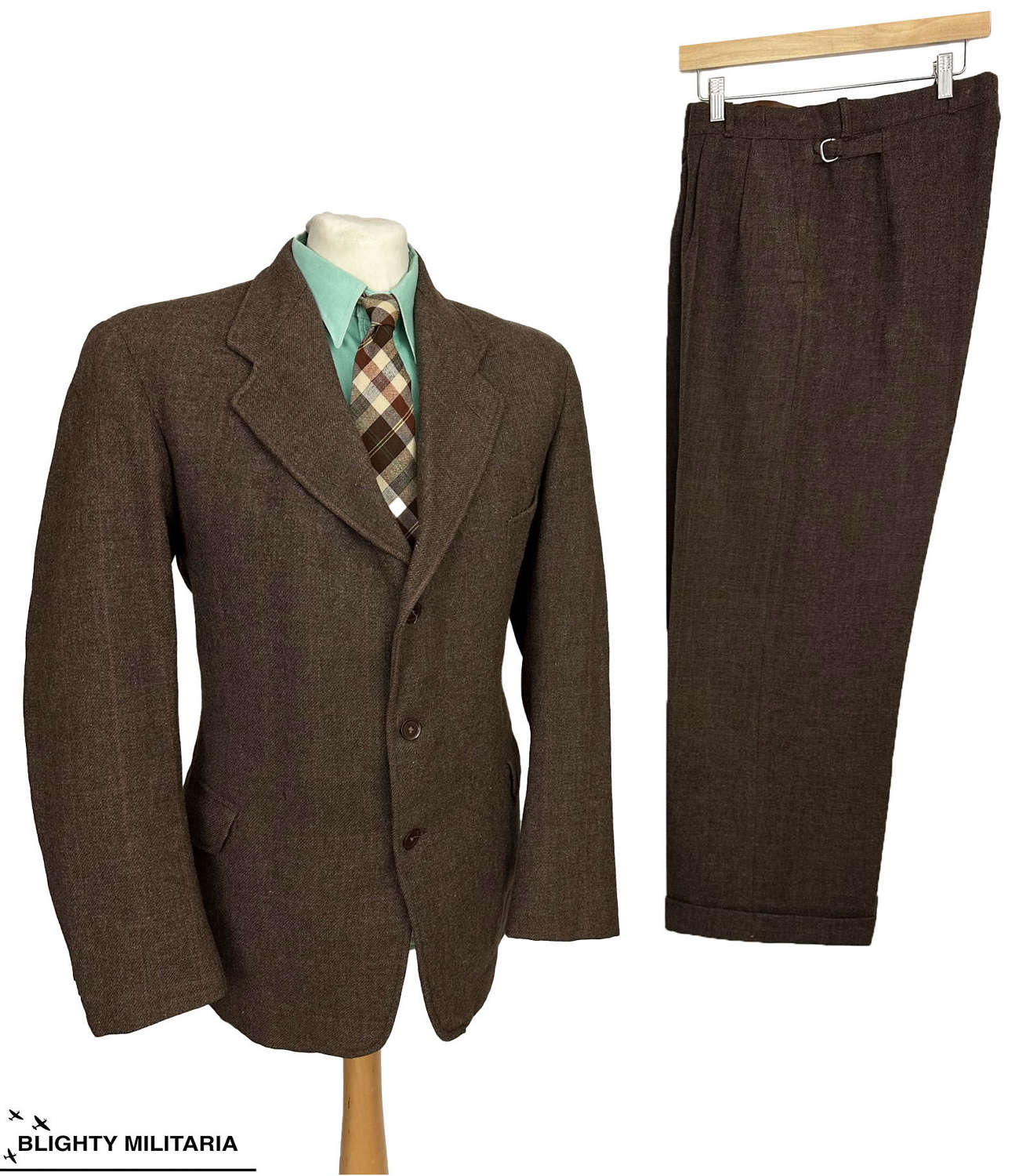 Original 1940s CC41 Men's Two Piece Sports Suit - Size 40