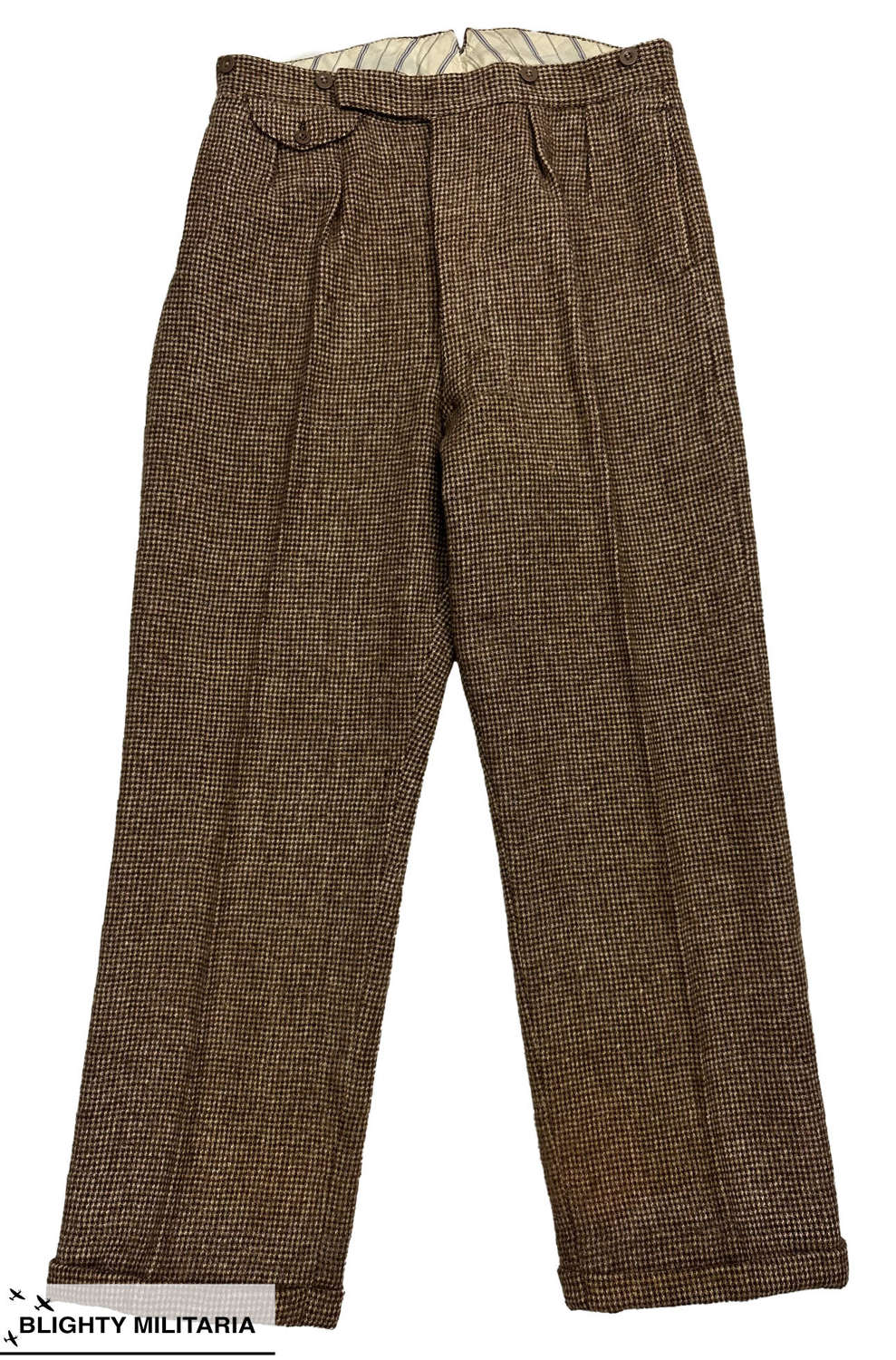 Original 1940s Harris Tweed Trousers - Size 37x32