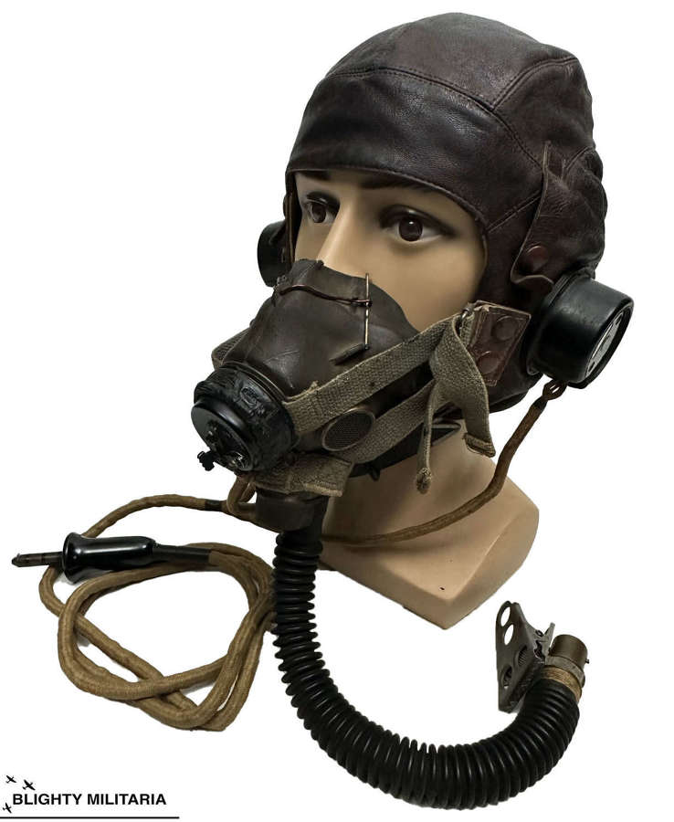 Incredible original WW2 RAF C Type Flying Helmet + G Type Mask