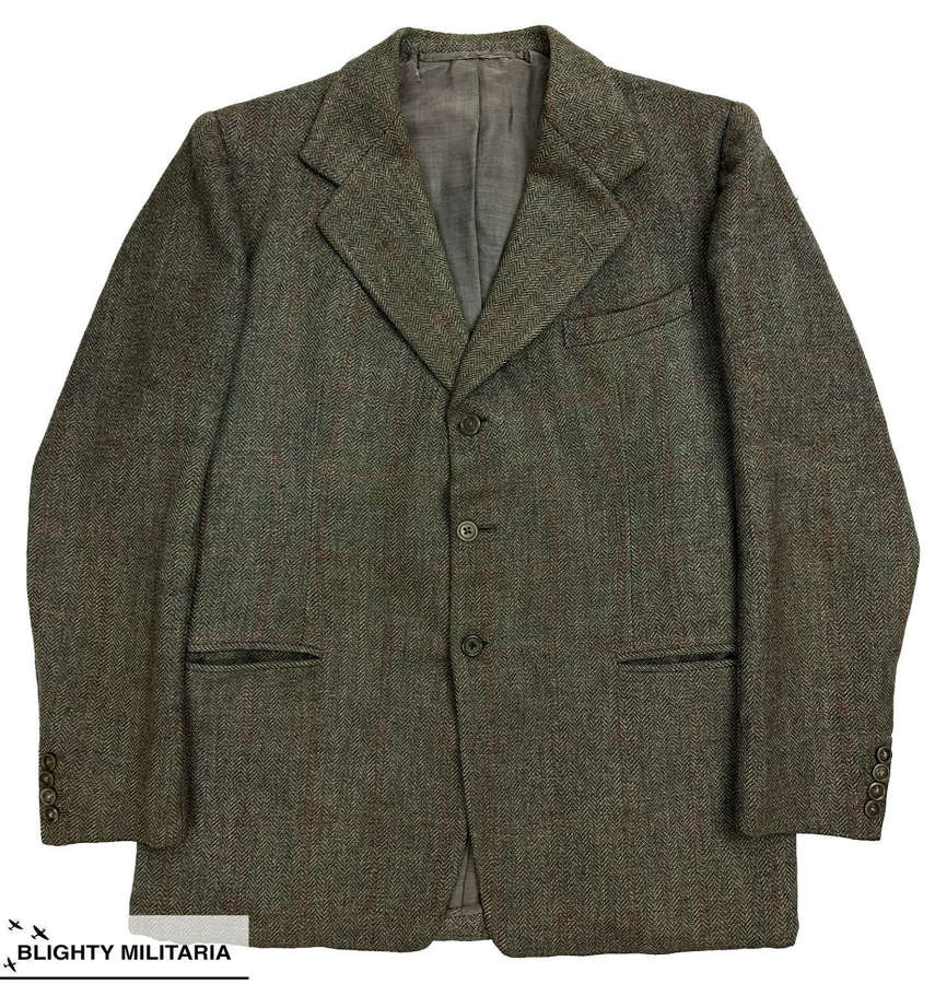 Original 1945 Dated Lovat Tweed Men's Jacket - Size 40