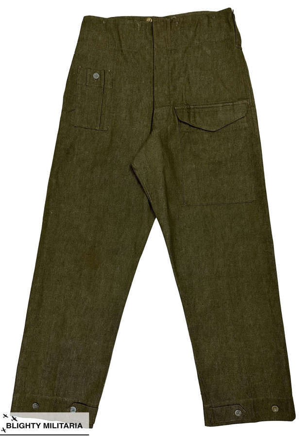Scarce Original 1941 Dated British Army Denim Battledress Trousers