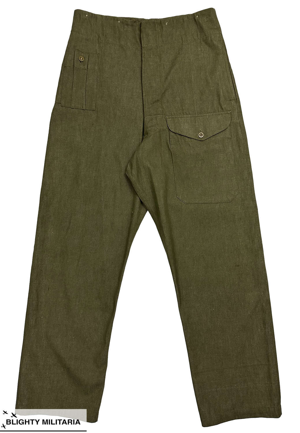 Original 1955 Dated British Army Denim Battledress Trousers - Size 9