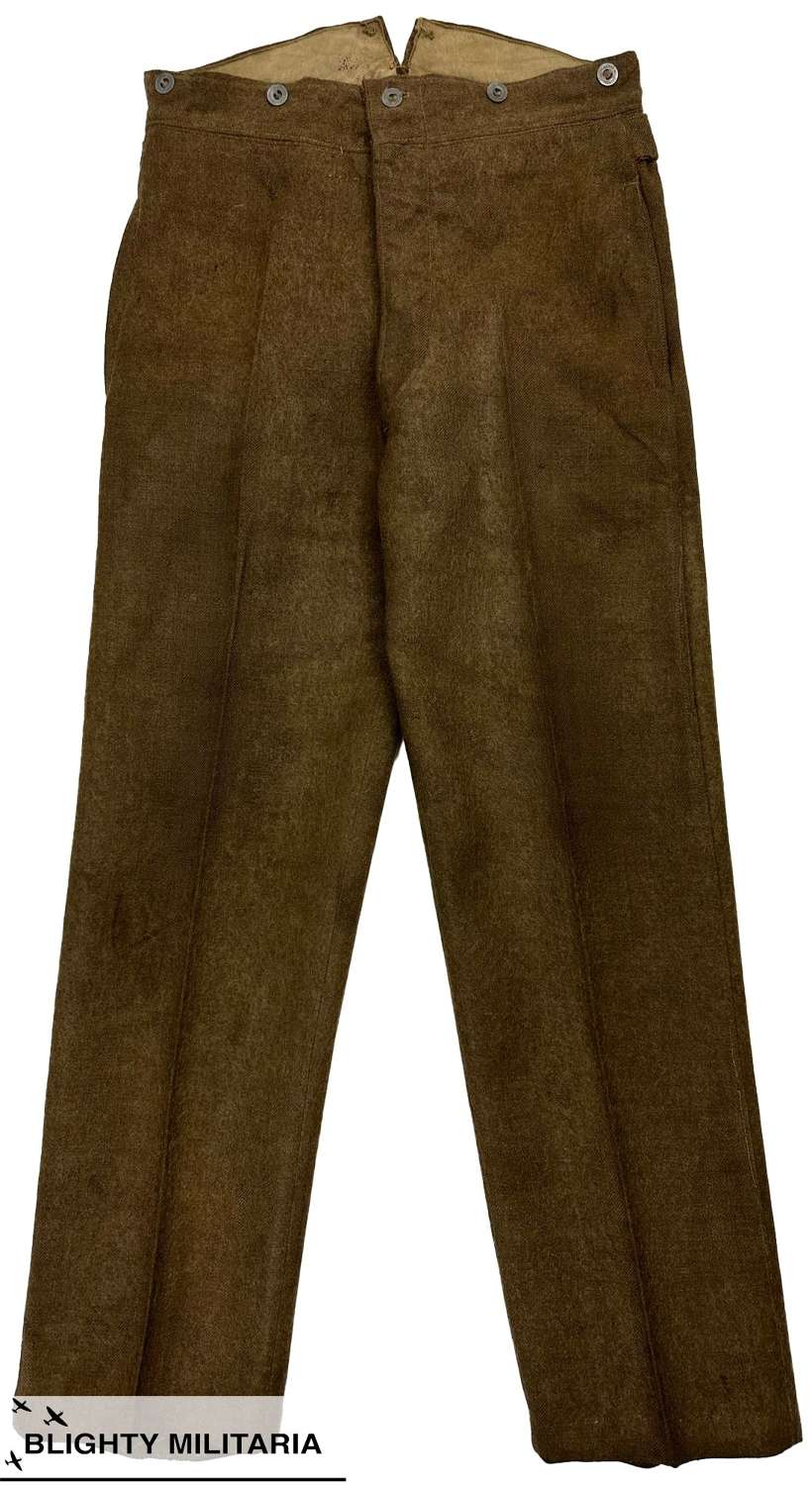 Scarce Original 1920s French Army Demob Trousers - Size 32 x 30
