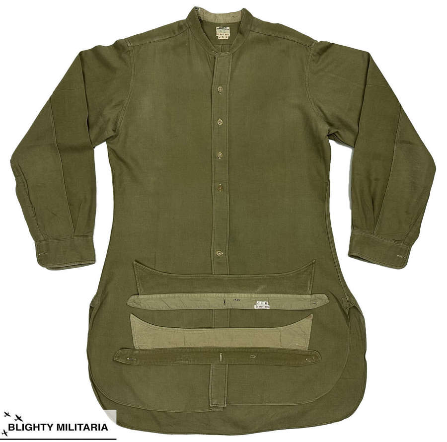 Original 1950s British Army Officer's Collarless Shirt by 'Coles'
