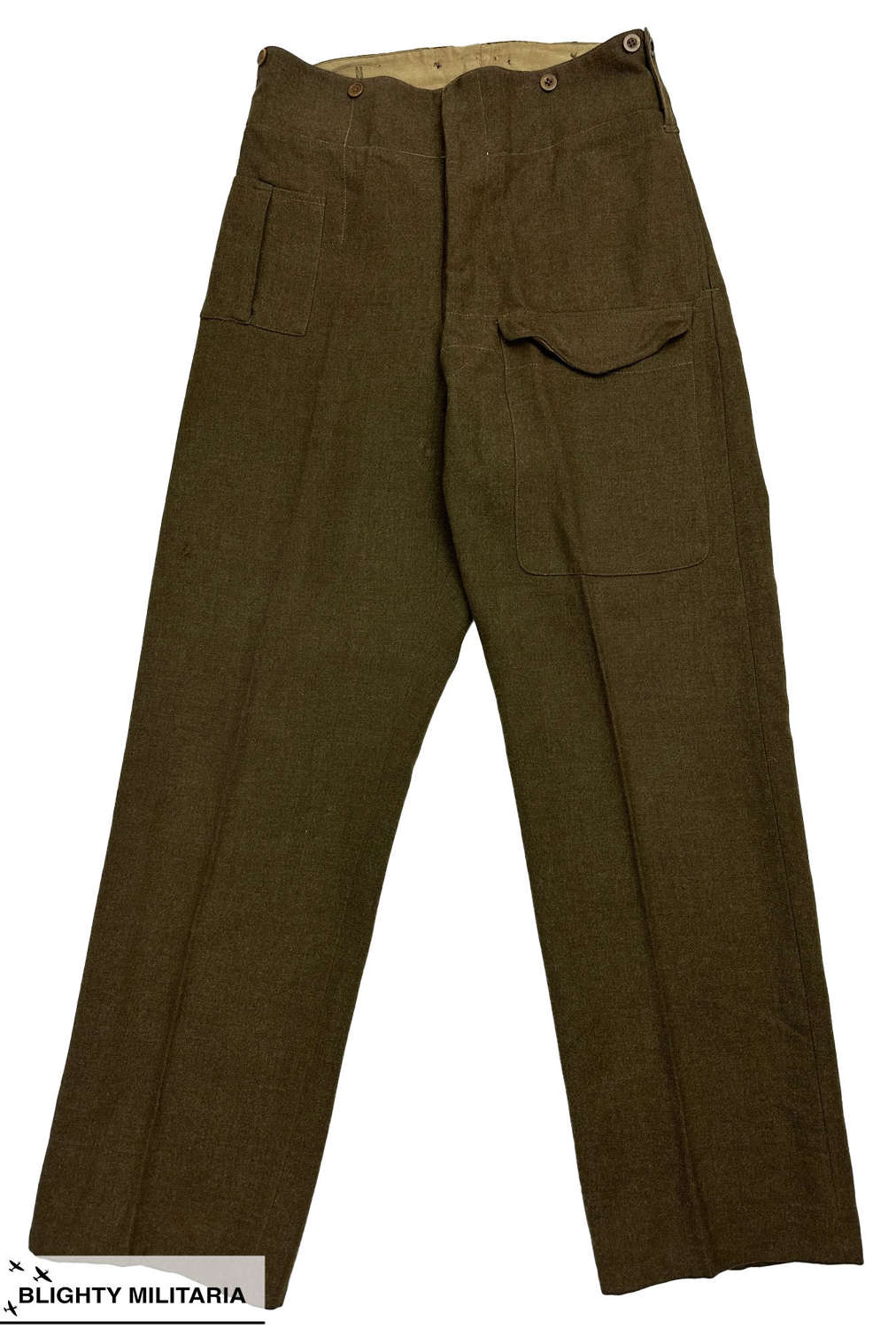 Original 1942 Dated New Zealand Made Battledress Trousers - Size 32x33