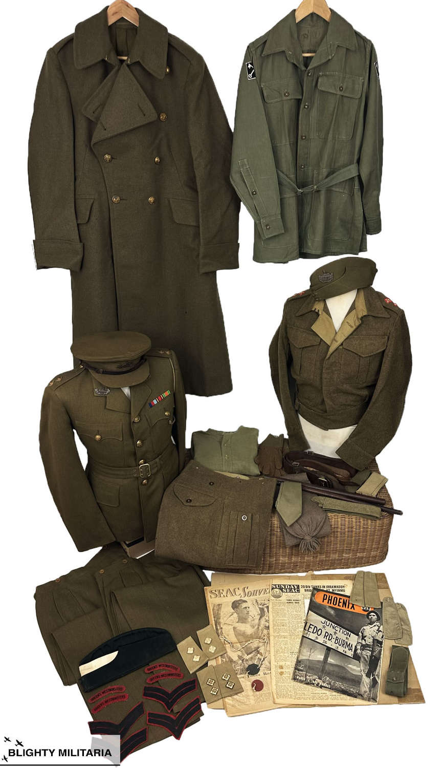 WW2 Burma Campaign Gloucestershire Regiment Officer's Uniform Grouping