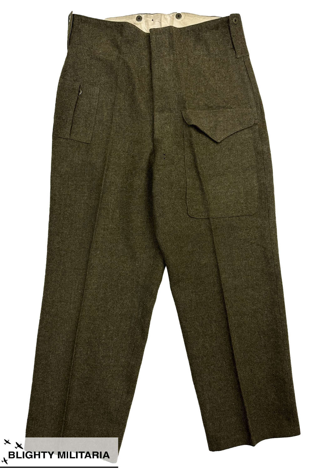 Original 1943 Dated Canadian Battledress Trousers - Size 38 x 31