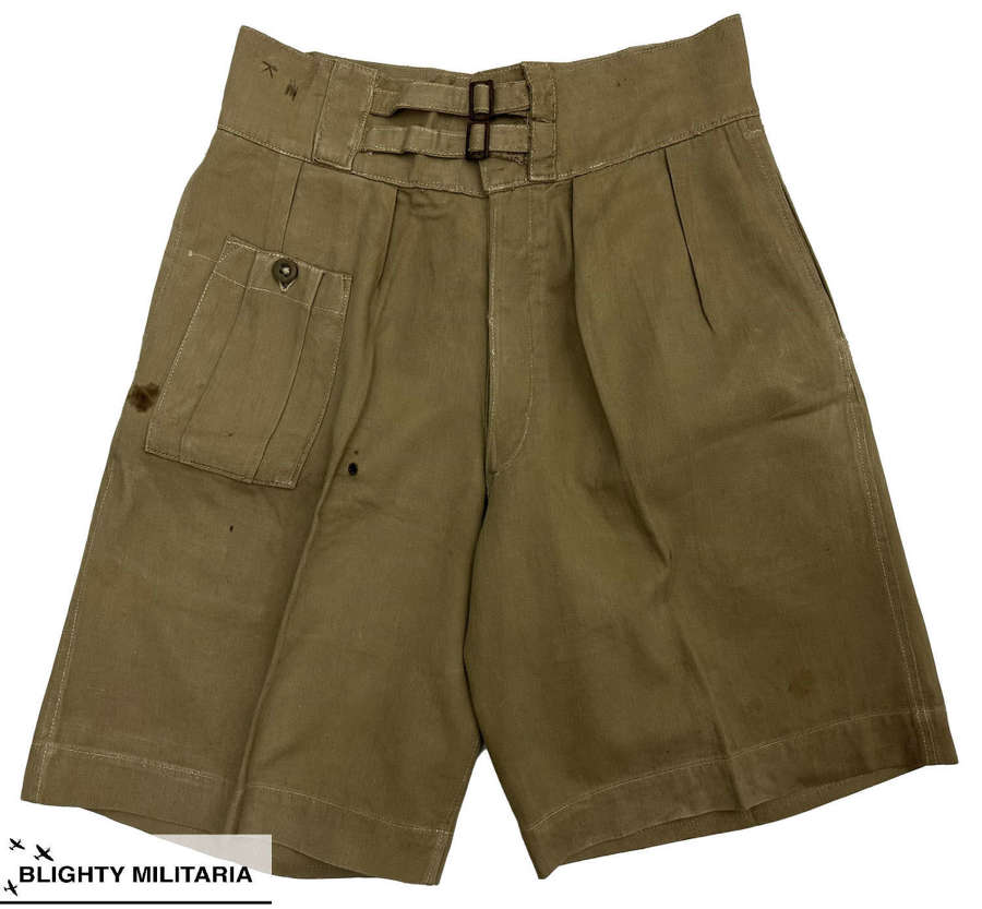 Original WW2 British Army 1941 Pattern Khaki Drill Shorts - Attributed